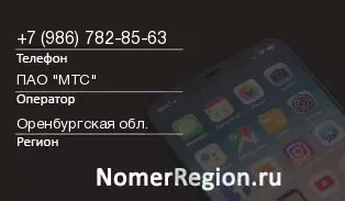 Кто звонил с 9867828563 - регион и оператор